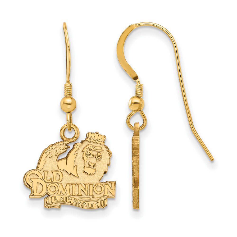 14k Gold Plated Silver Old Dominion University Dangle Earrings