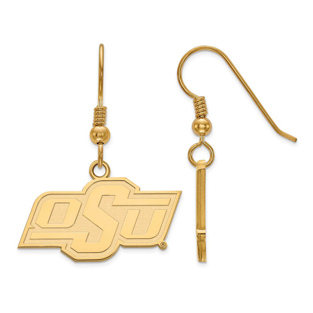 14k Gold Plated Silver Oklahoma State University Dangle Earring