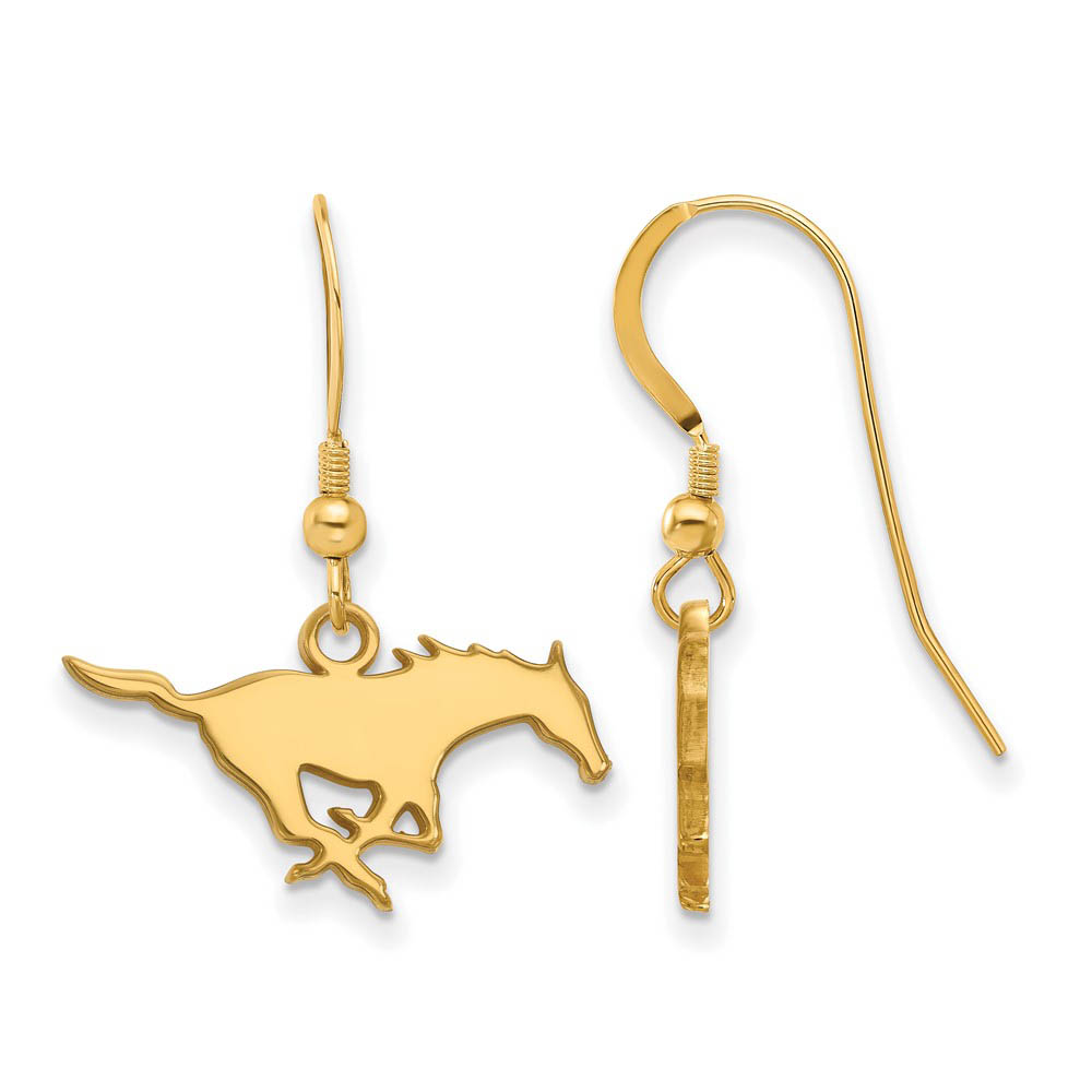 14k Gold Plated Silver Southern Methodist U Dangle Earrings