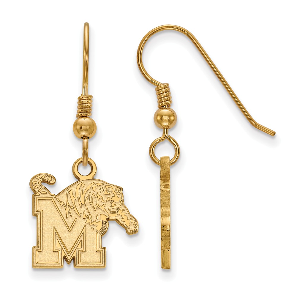 14k Gold Plated Silver Univ. of Memphis Dangle Earrings