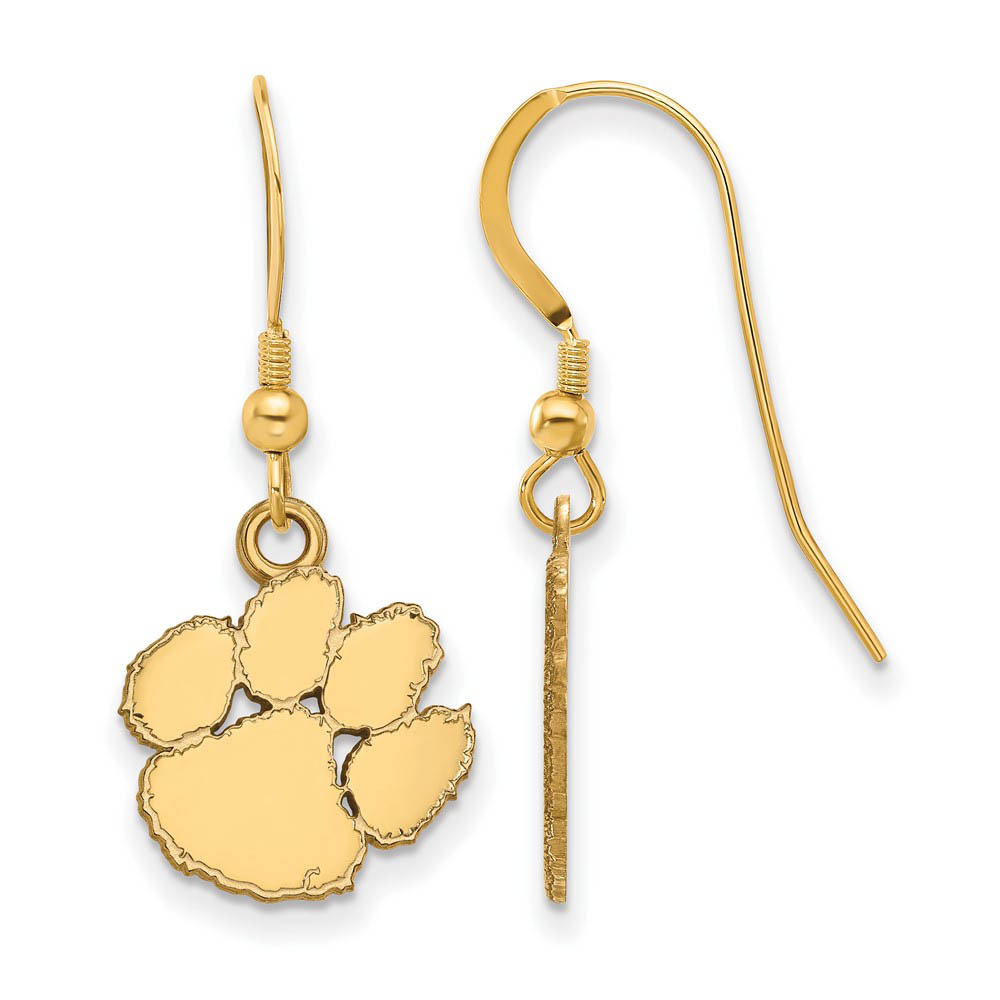 14k Gold Plated Silver Clemson University Dangle Earrings