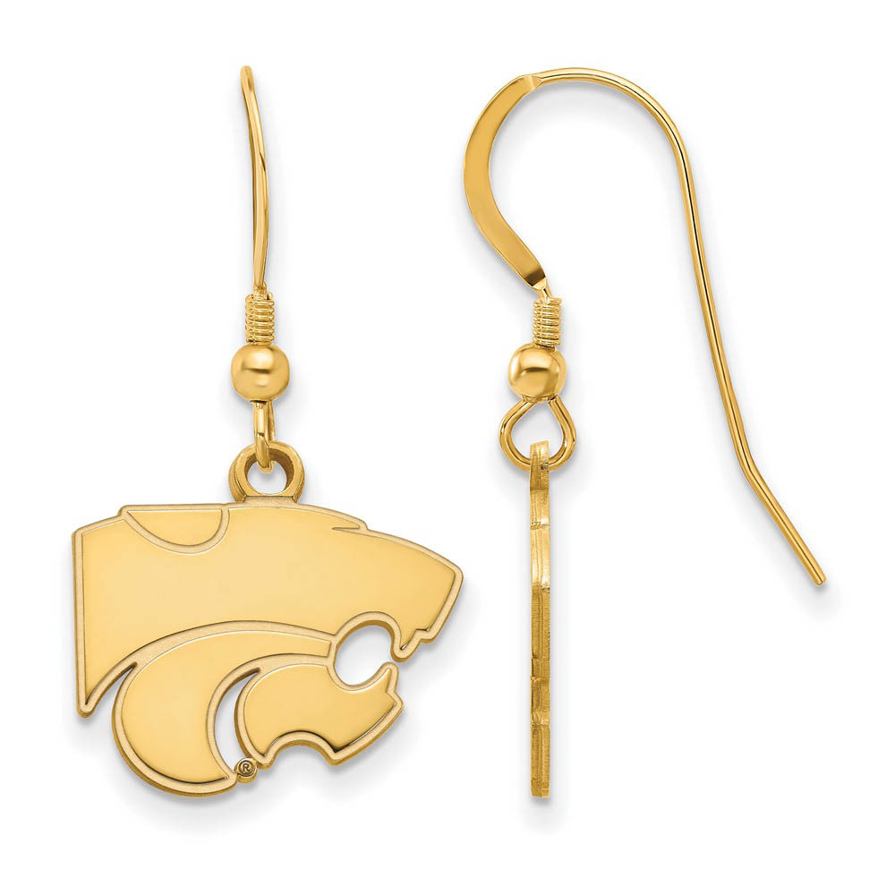 14k Gold Plated Silver Kansas State U Dangle Earrings