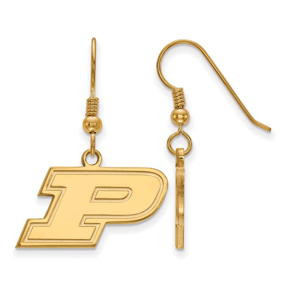 14k Gold Plated Silver Purdue SM Dangle Earrings