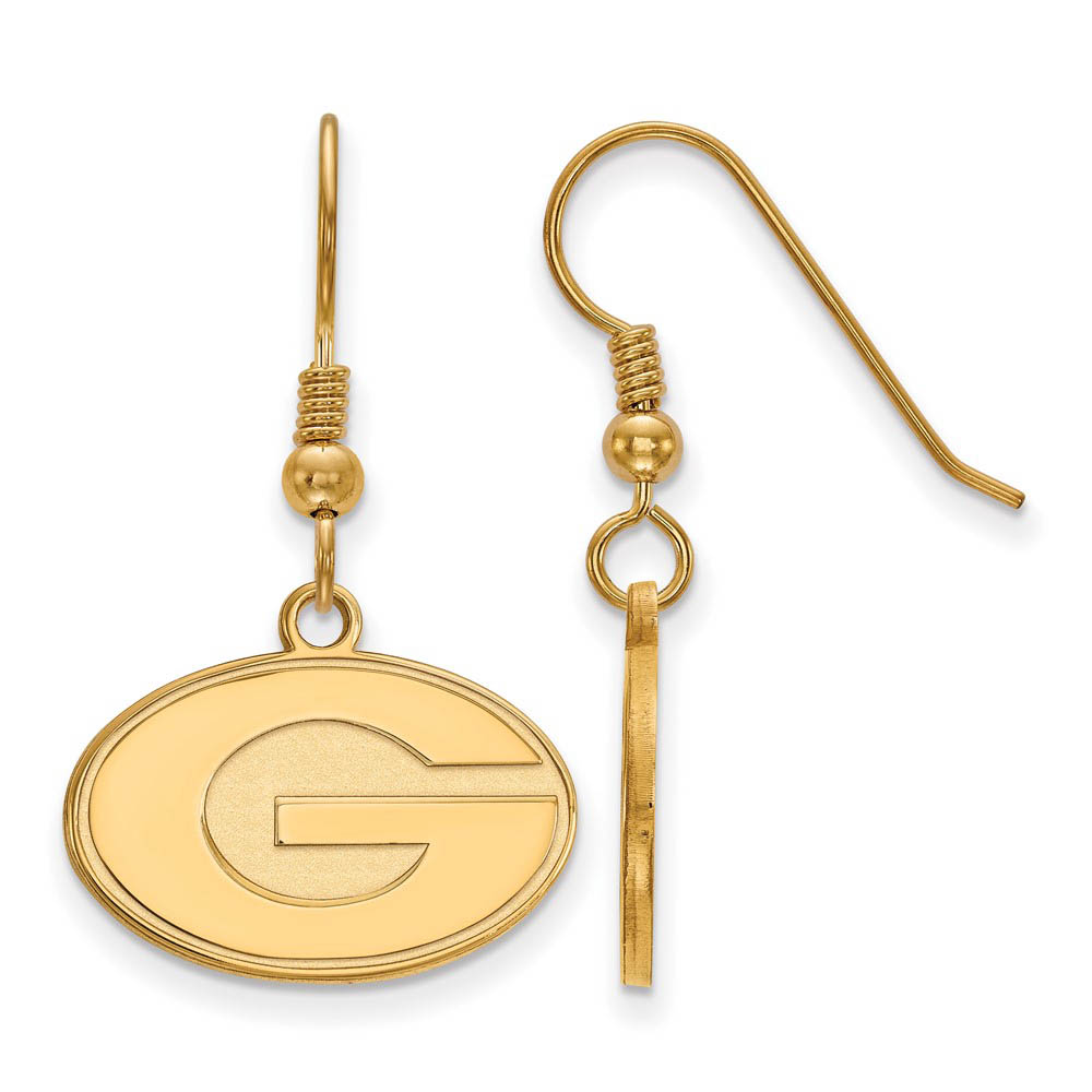 14k Gold Plated Silver University of Georgia SM Dangle Earrings