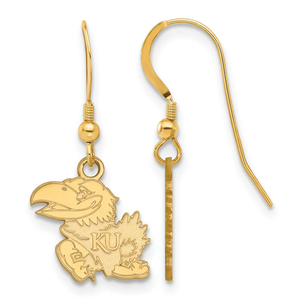 14k Gold Plated Silver University of Kansas SM Dangle Earrings