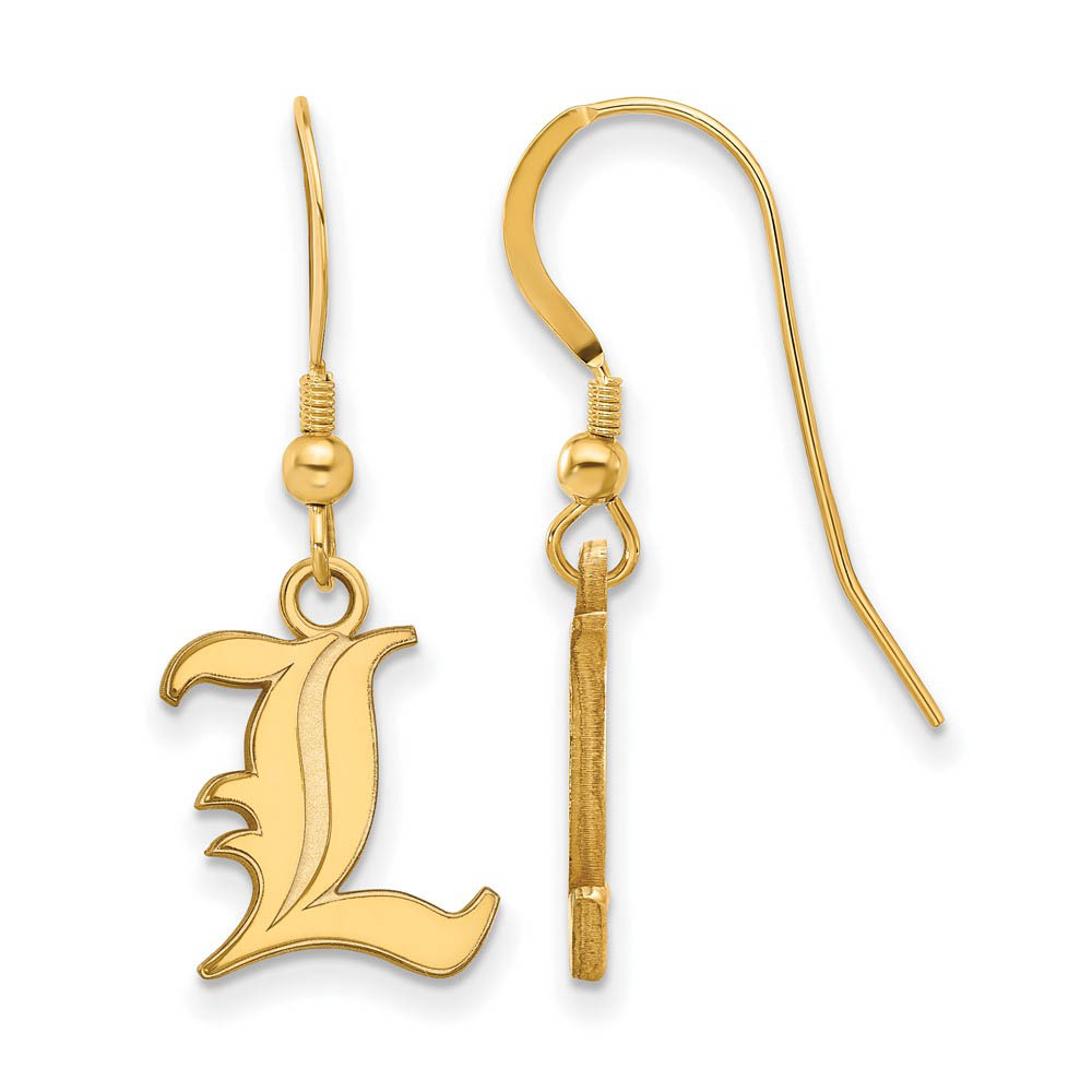 14k Gold Plated Silver Univ. of Louisville SM Dangle Earrings