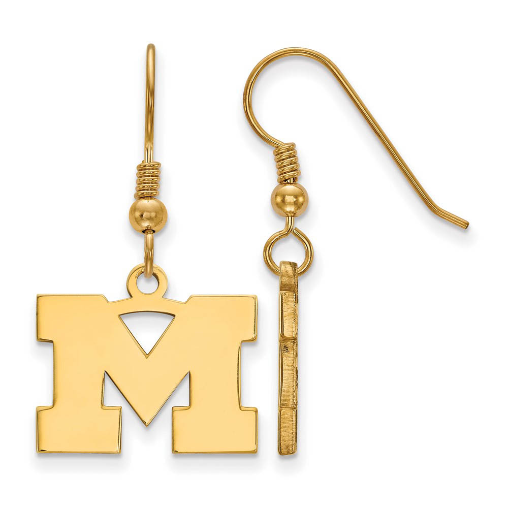 14k Gold Plated Silver Michigan (Univ of) Dangle Earrings