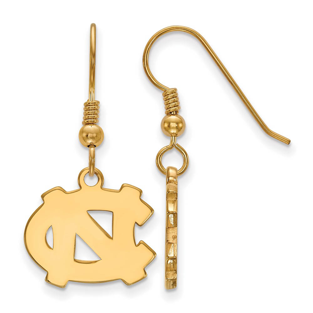 14k Gold Plated Silver U of North Carolina SM Dangle Earrings
