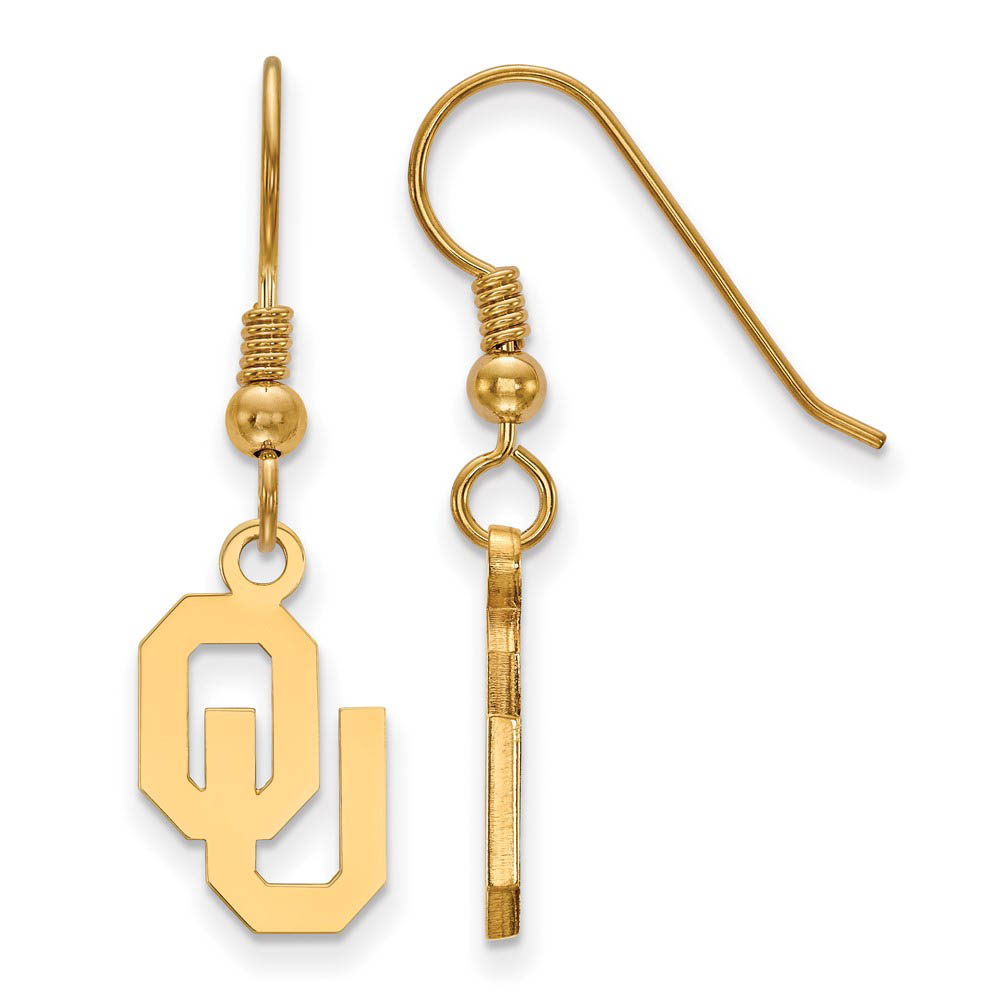 14k Gold Plated Silver University of Oklahoma Dangle Earrings