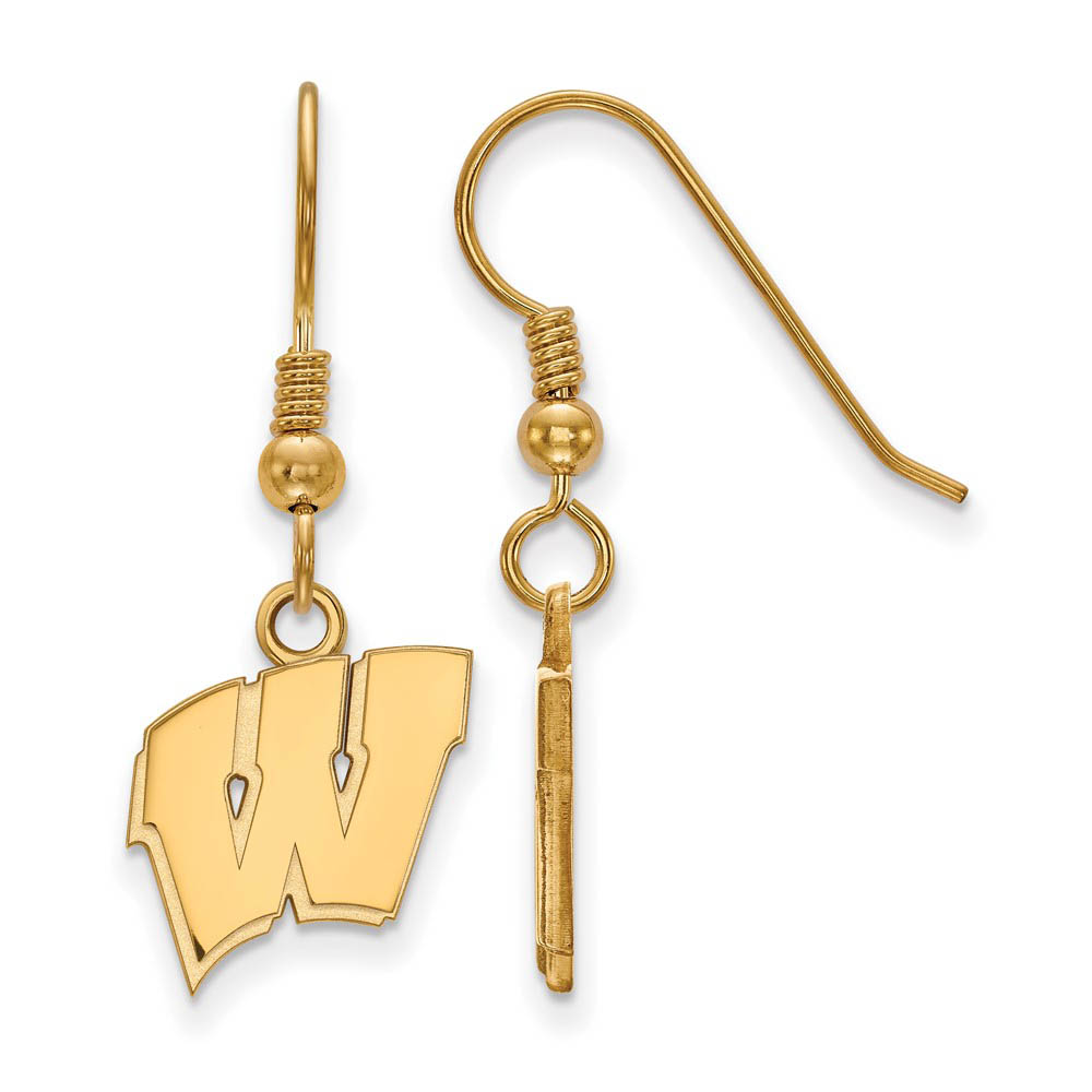 14k Gold Plated Silver University of Wisconsin SM Dangle Earrings