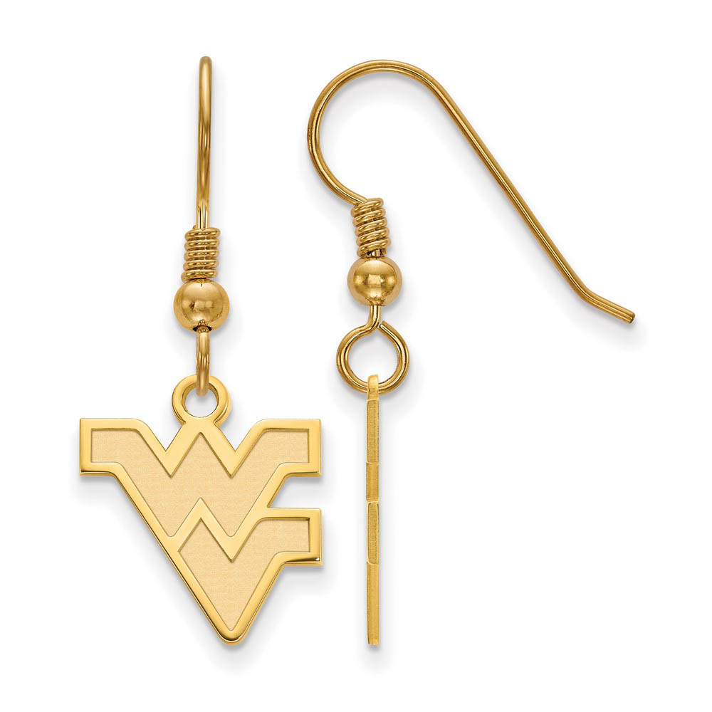14k Gold Plated Silver West Virginia Univ. SM 'WV' Dangle Earrings