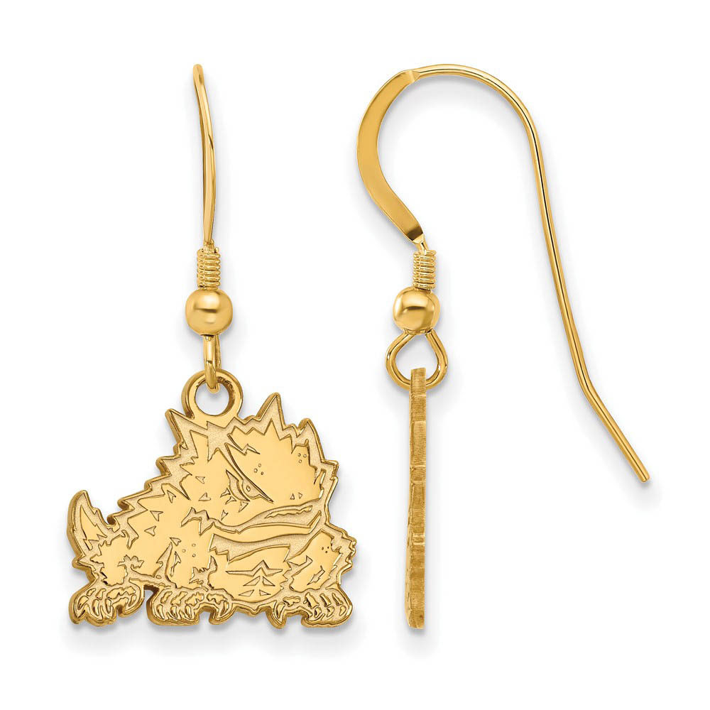 14k Gold Plated Silver Texas Christian Univ. SM Dangle Earrings