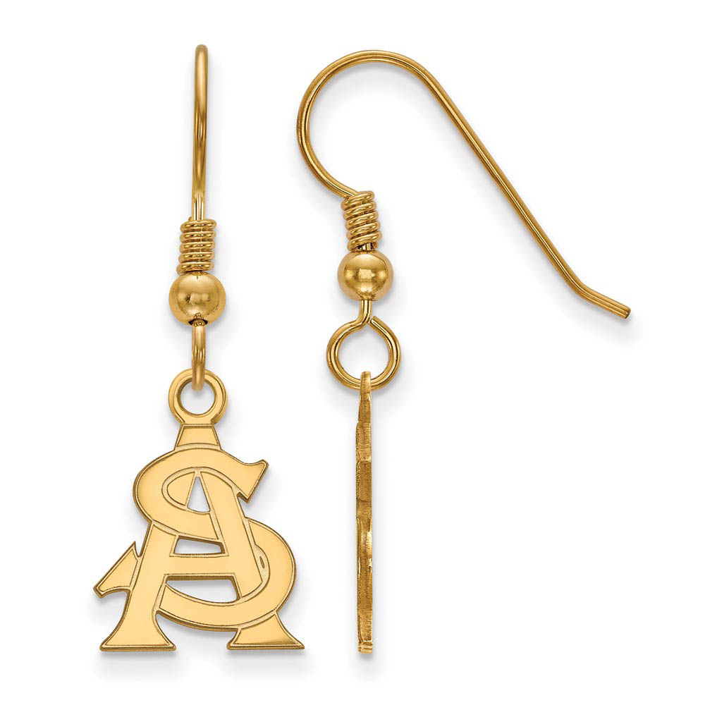 14k Gold Plated Silver Arizona State Univ. SM Dangle Earrings