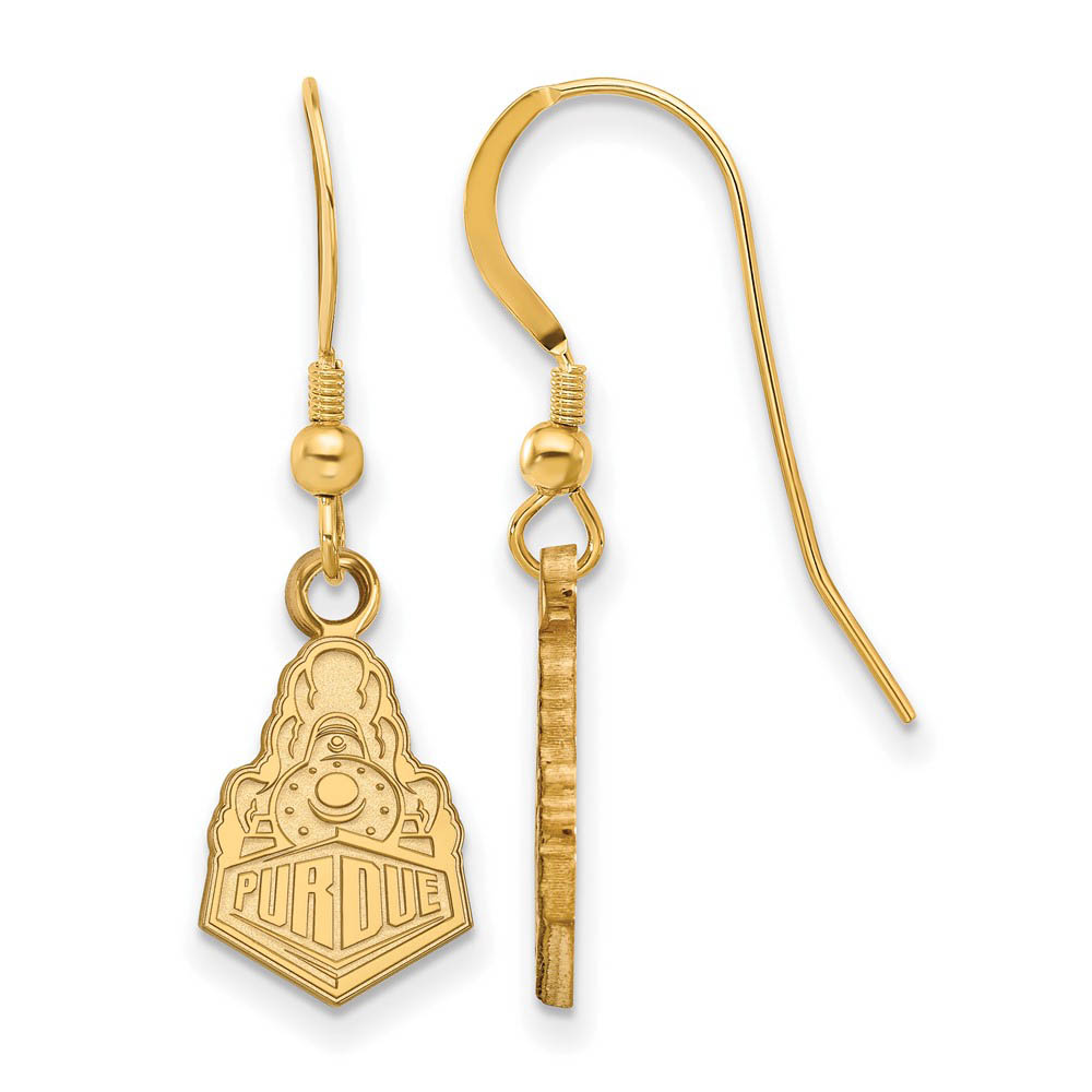 14k Gold Plated Silver Purdue Dangle Earrings