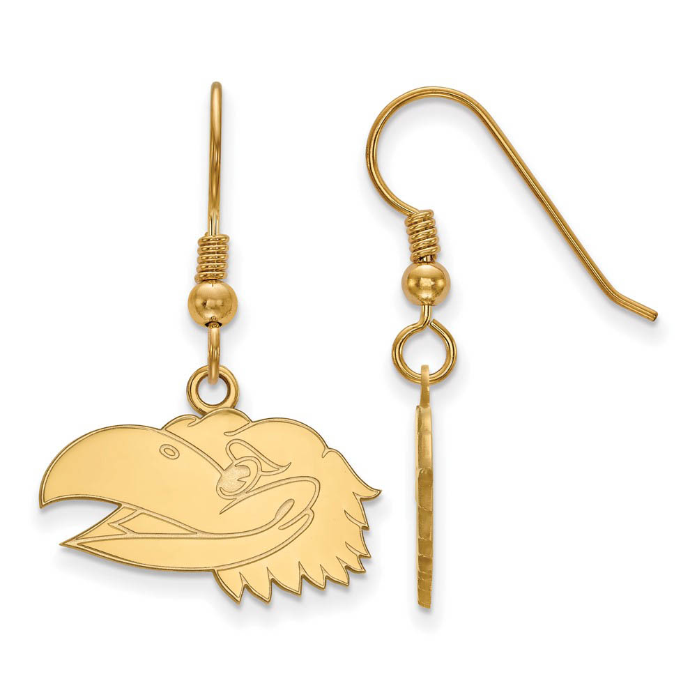 14k Gold Plated Silver Univ. of Kansas Dangle Earrings