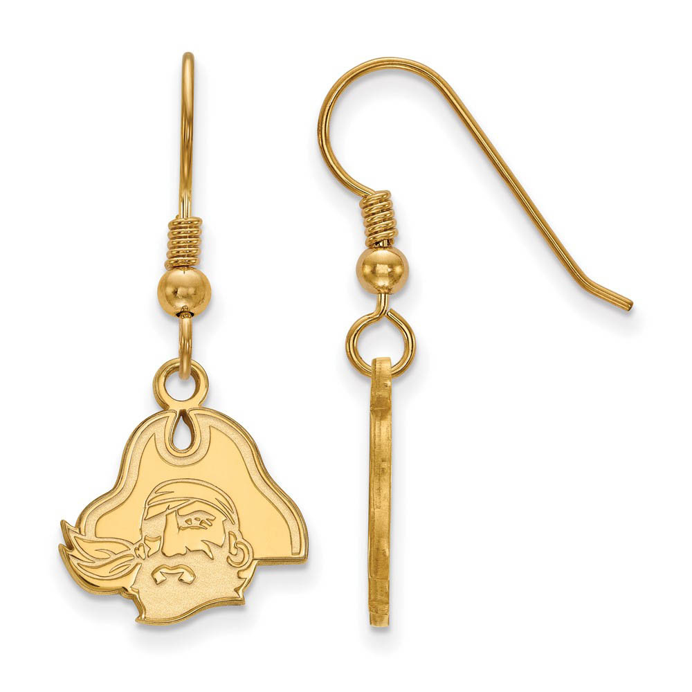 14k Gold Plated Silver East Carolina Univ. SM Dangle Earrings