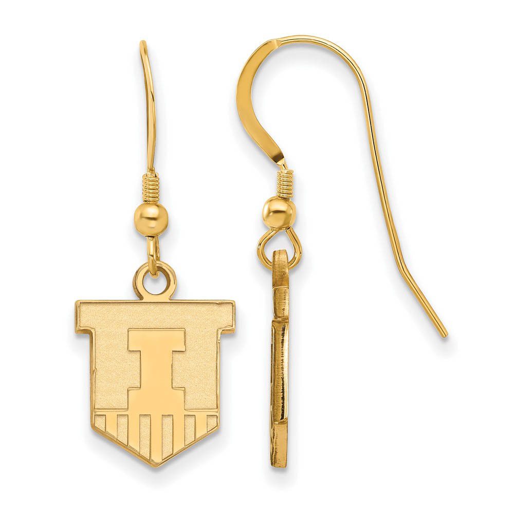 14k Gold Plated Silver University of Illinois Dangle Earrings