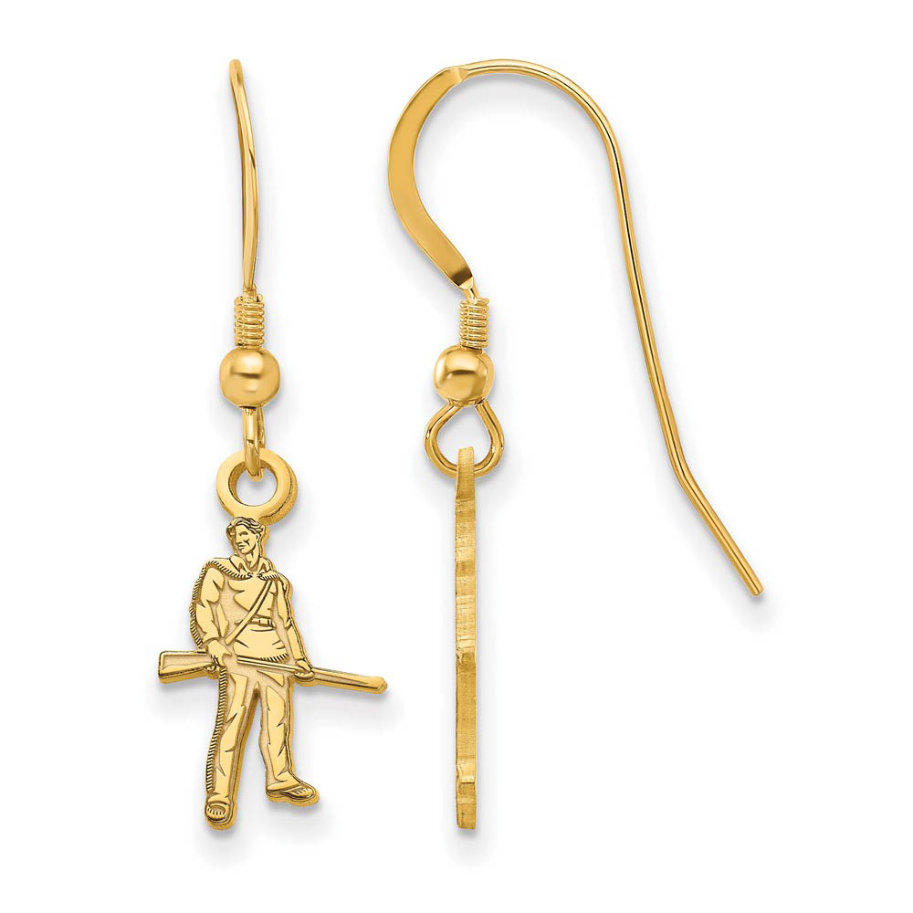 14k Gold Plated Silver West Virginia Univ. SM Dangle Earrings