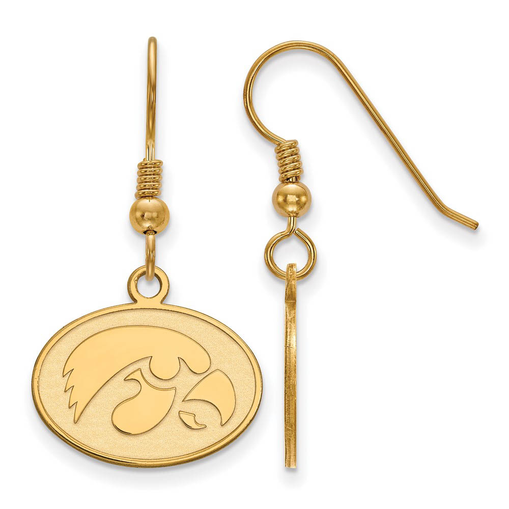 14k Gold Plated Silver University of Iowa Dangle Earrings