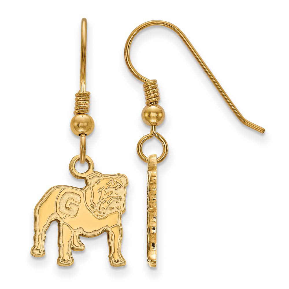14k Gold Plated Silver University of Georgia Dangle Earrings