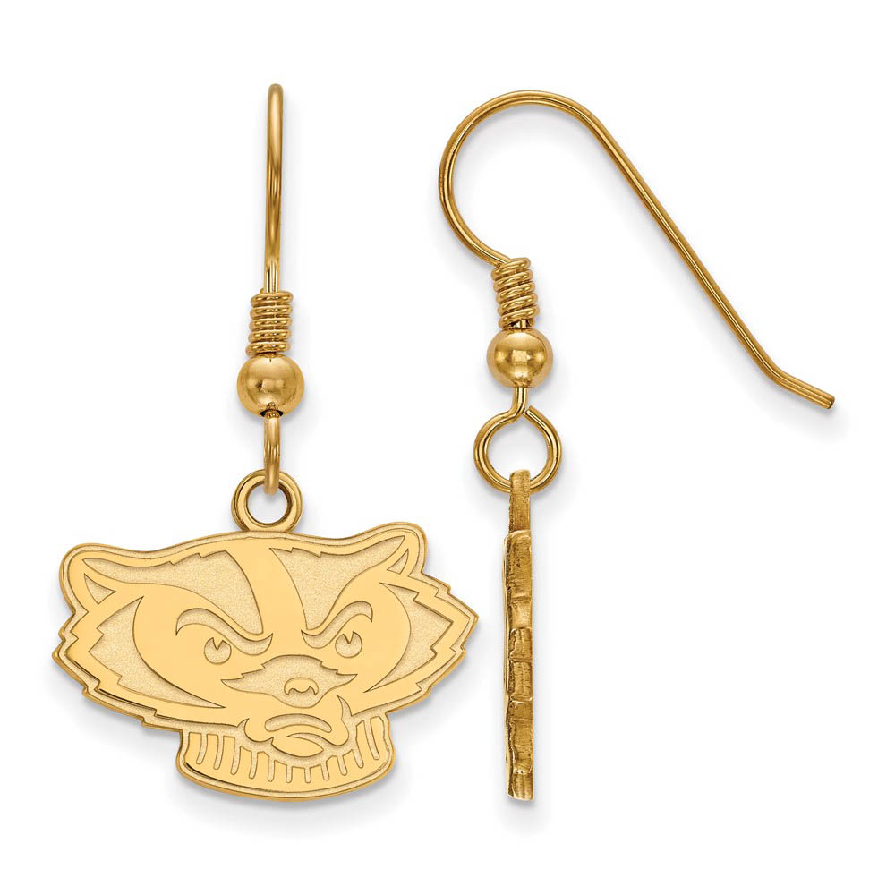 14k Gold Plated Silver University of Wisconsin Dangle Earrings