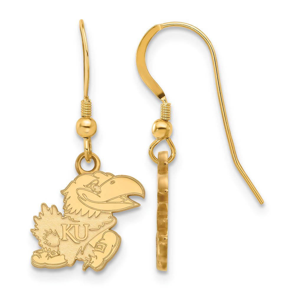 14k Gold Plated Silver University of Kansas Dangle Earrings