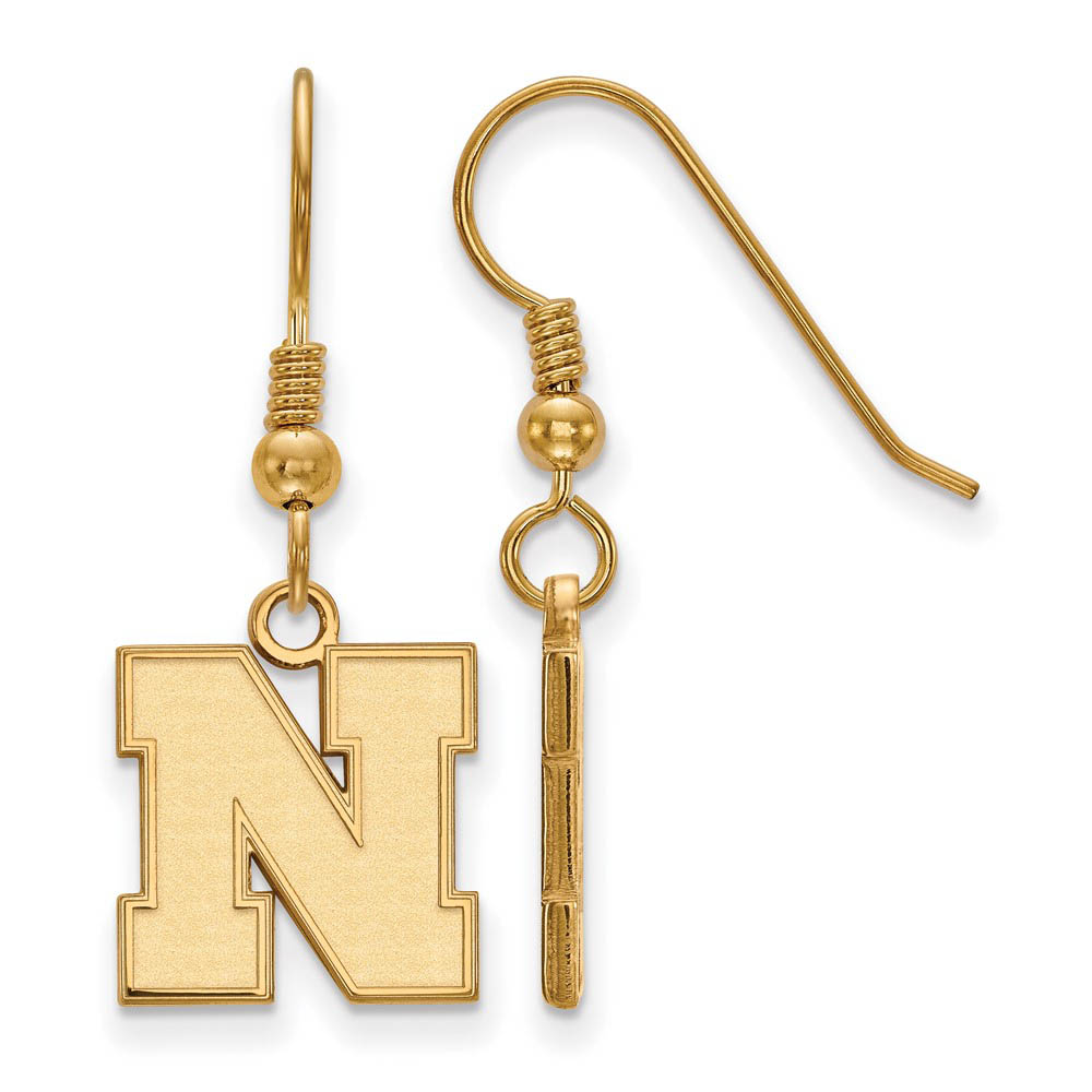 14k Gold Plated Silver University of Nebraska Sm Dangle Earrings