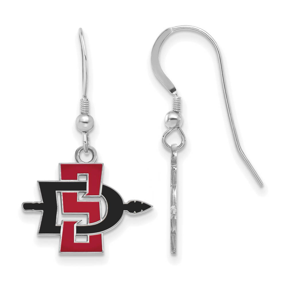 Sterling Silver San Diego State University Dangle Earrings