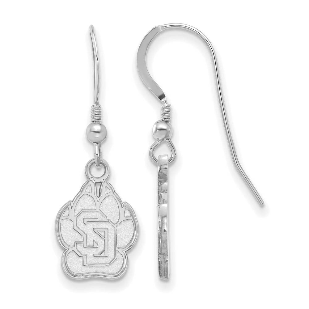 Sterling Silver University of South Dakota Dangle Earrings