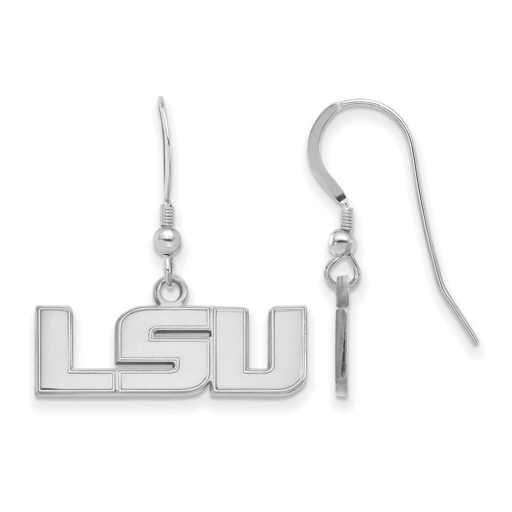 Sterling Silver Louisiana State University 'LSU' Dangle Earrings