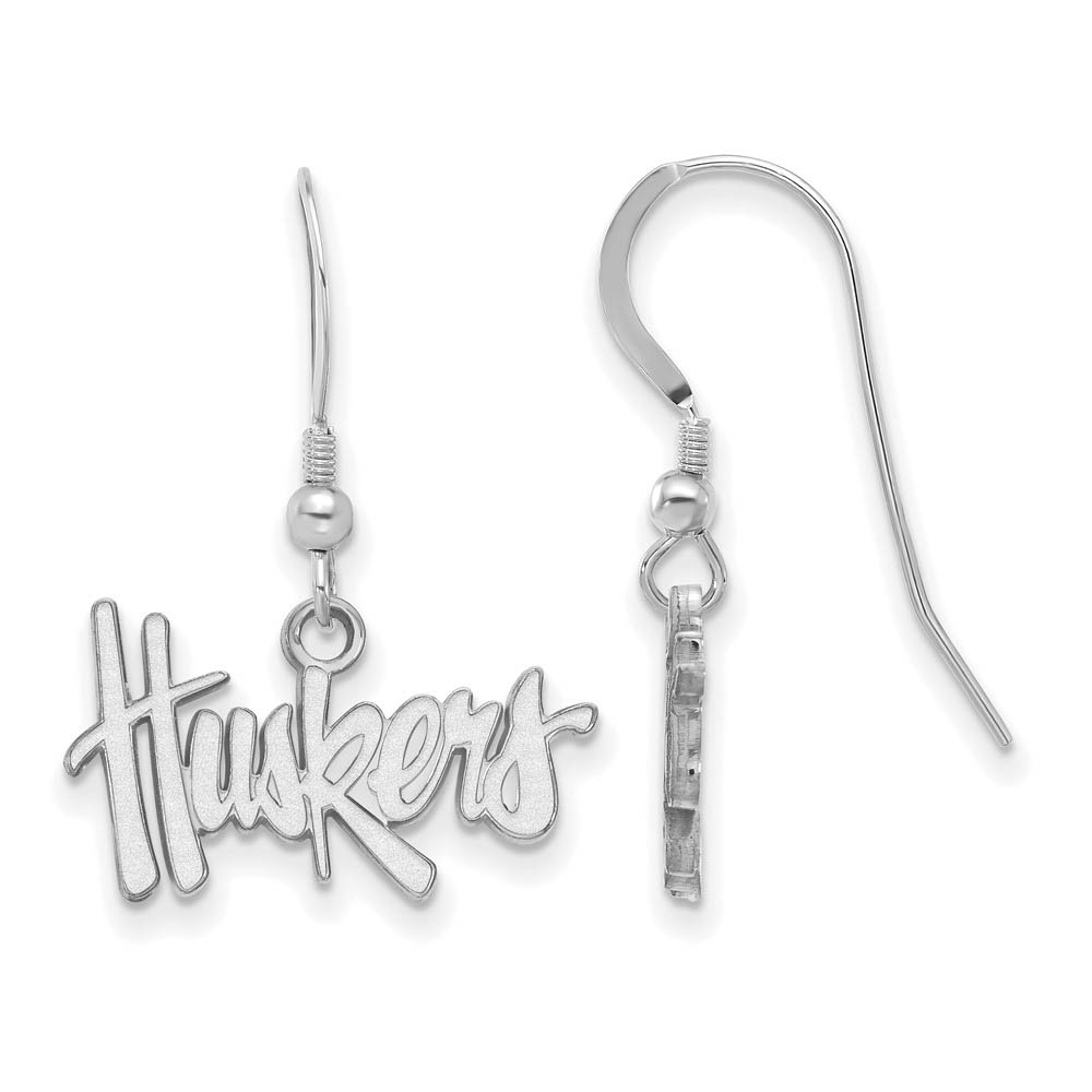 Sterling Silver University of Nebraska Dangle Earrings