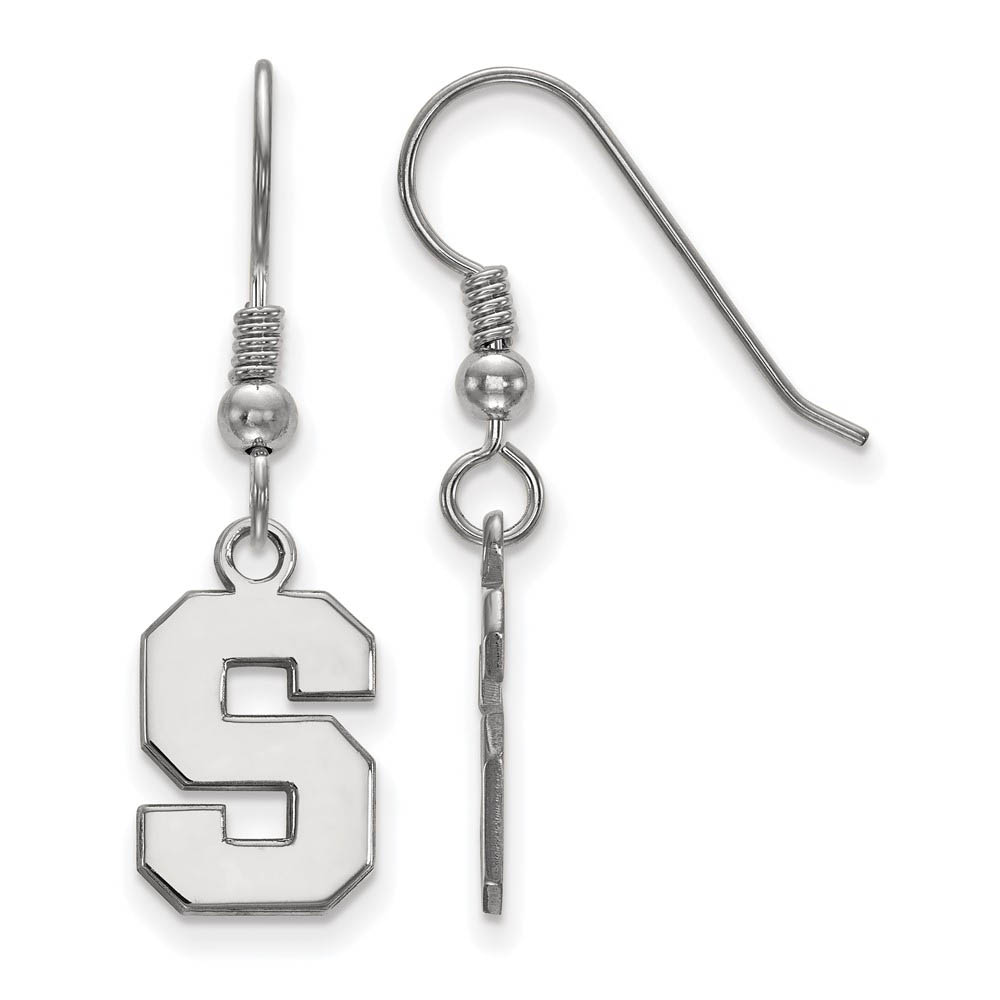 Sterling Silver Michigan State University Small 'S' Dangle Earrings