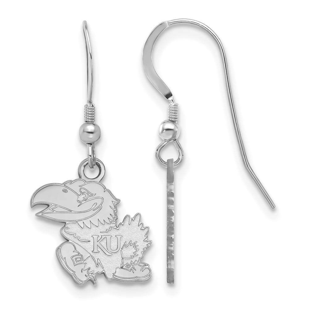 Sterling Silver University of Kansas Mascot Dangle Earrings