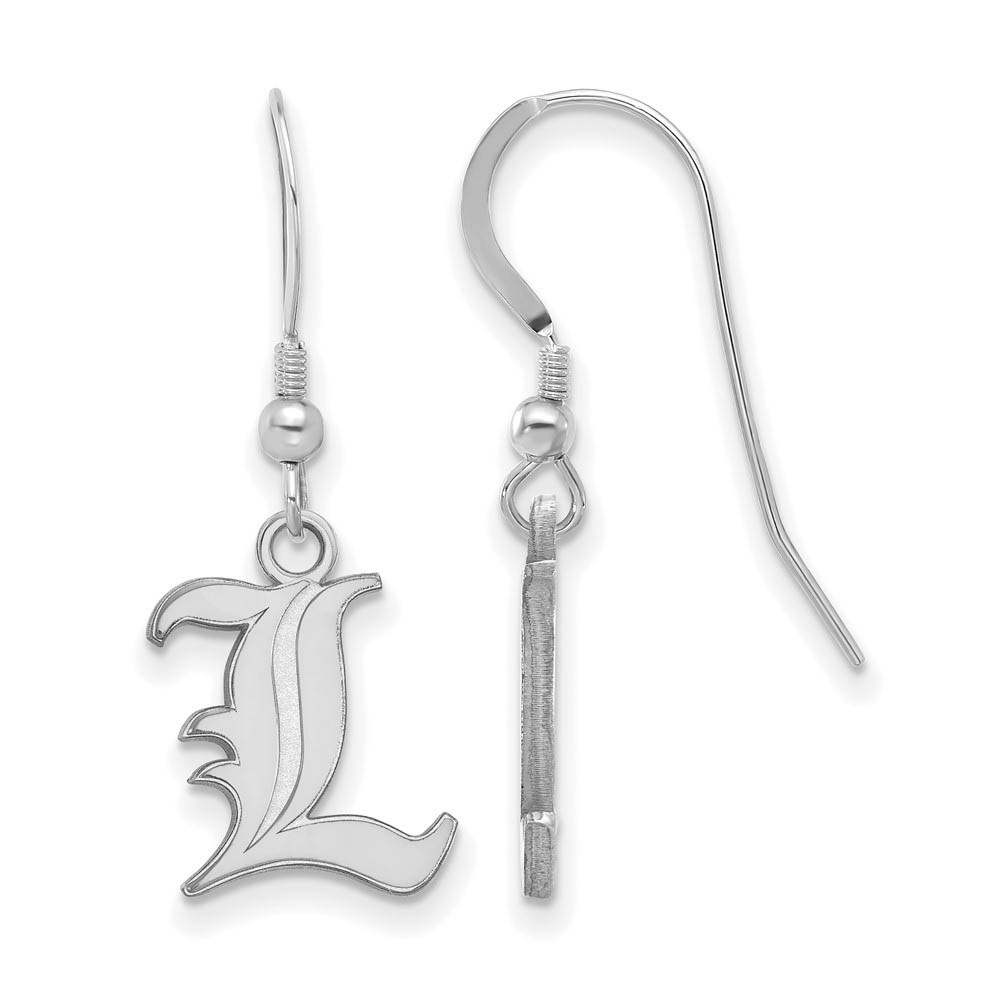 Sterling Silver University of Louisville Small 'L' Dangle Earrings