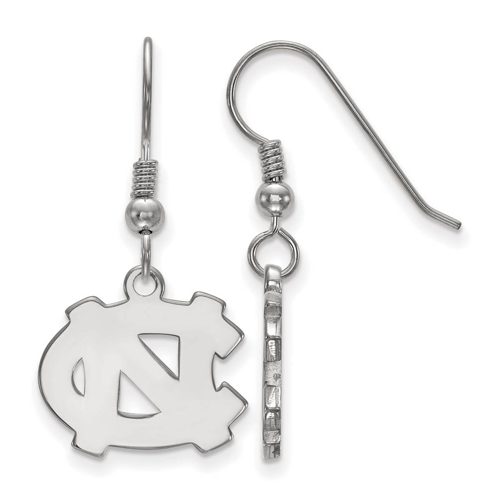 Sterling Silver U of North Carolina 'NC' Dangle Earrings