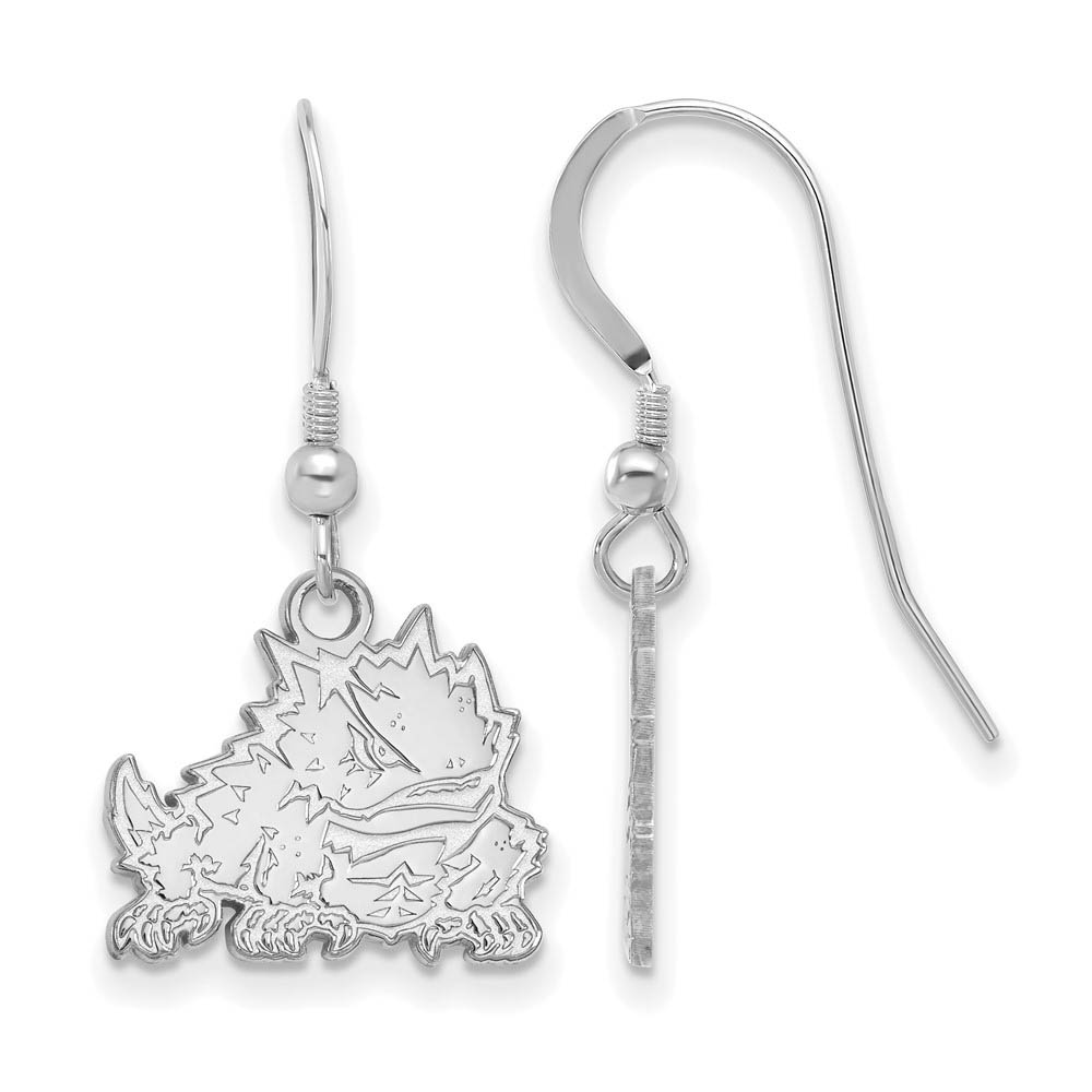 Sterling Silver Texas Christian University Dangle Earrings