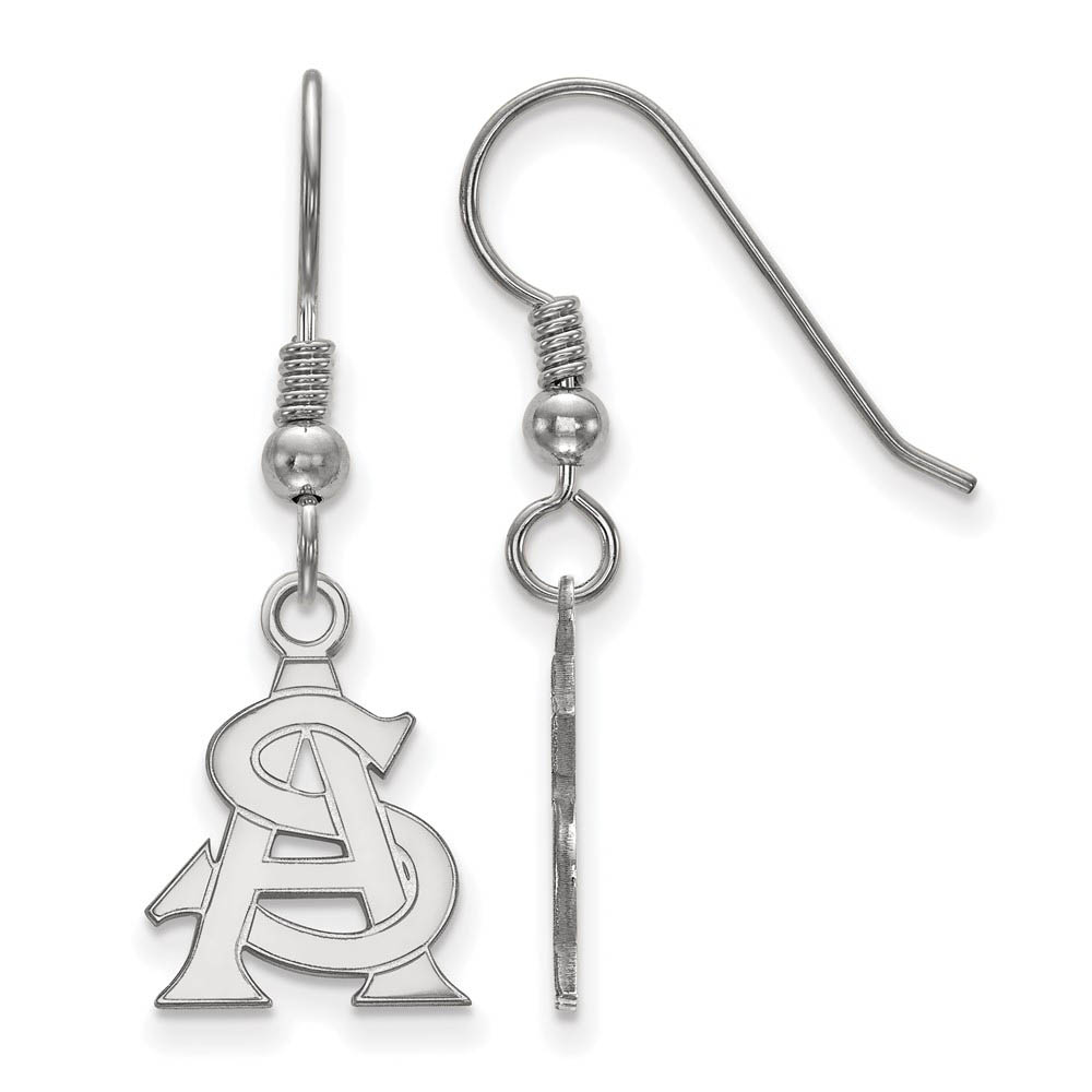 Sterling Silver Arizona State University 'AS' Dangle Earrings