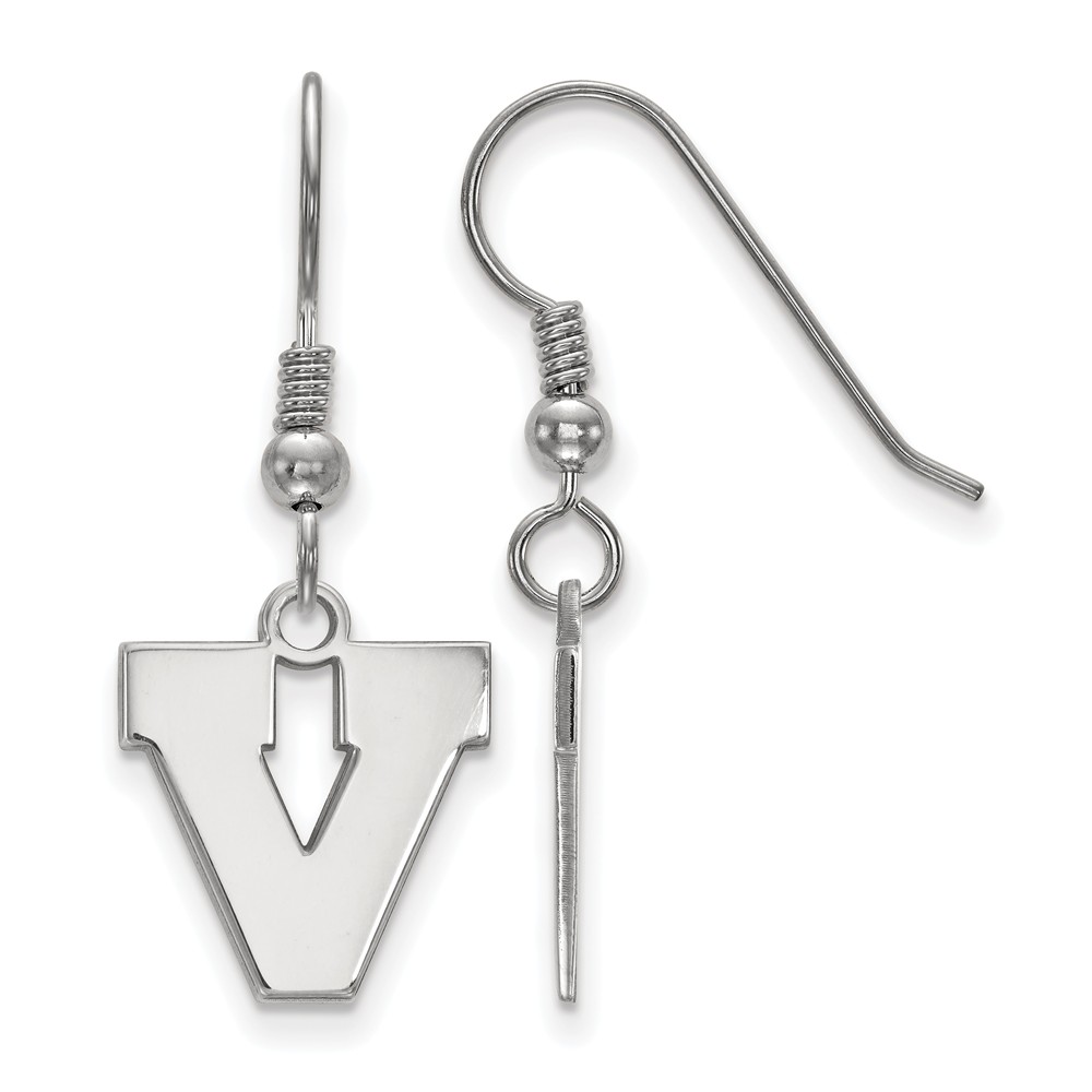 Sterling Silver University of Virginia Sm Initial V Dangle Earrings