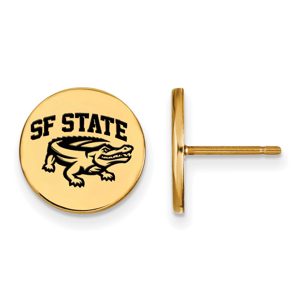 14k Gold Plated Silver San Francisco State U Enamel Disc Earring