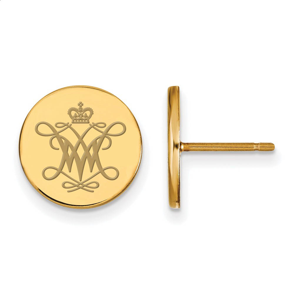 14k Gold Plated Silver William and Mary Enamel Disc Earrings