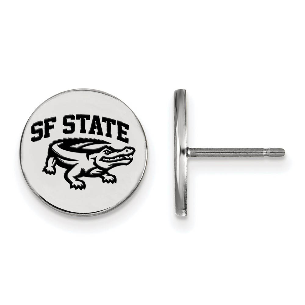 Sterling Silver San Francisco State U Enamel Disc Earrings