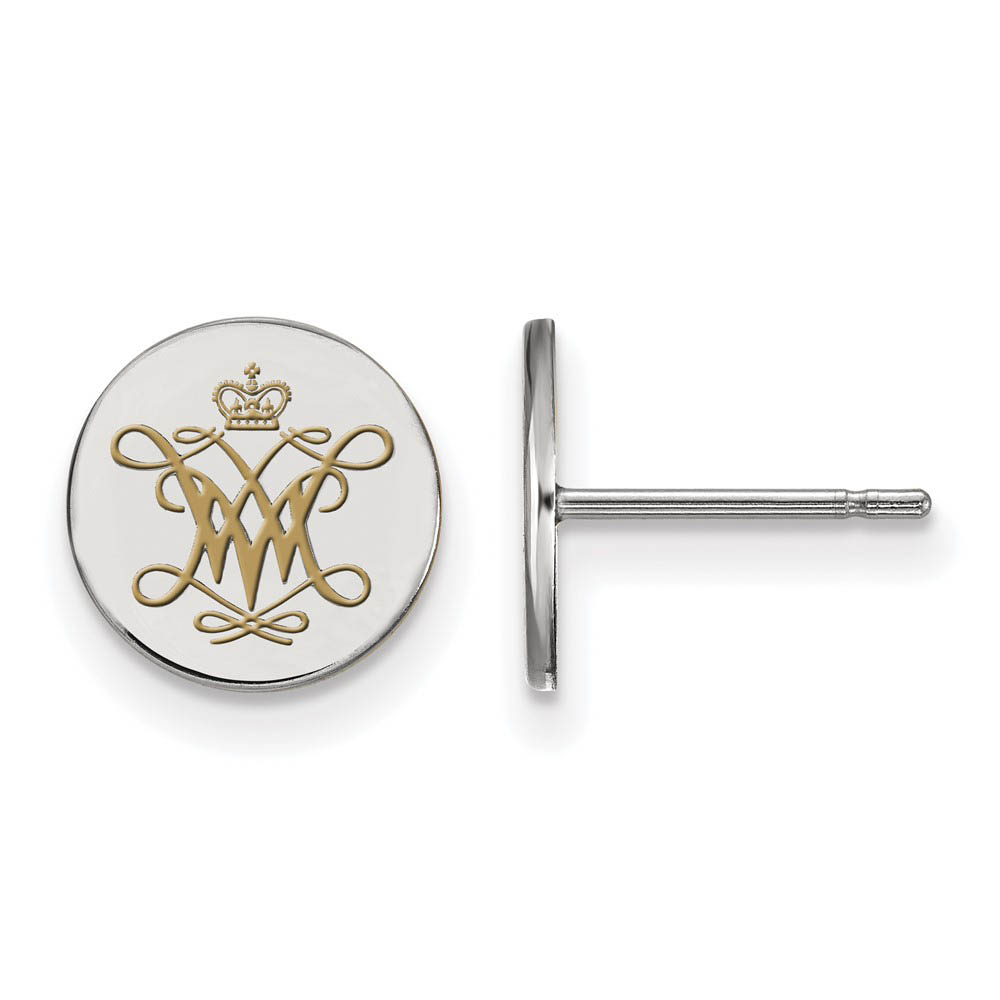 Sterling Silver William and Mary Enamel Disc Earrings