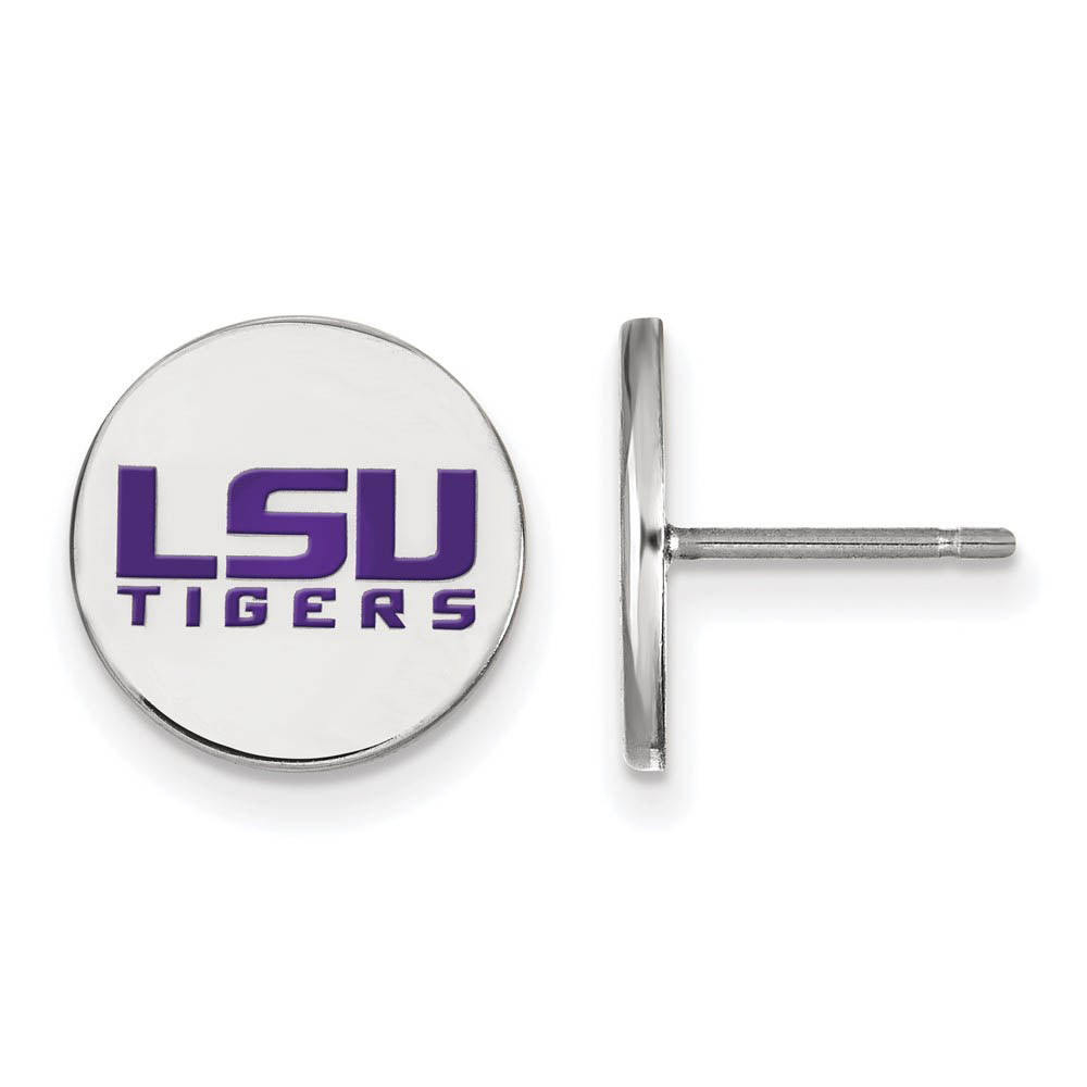 Sterling Silver Louisiana State University Enamel Disc Earring