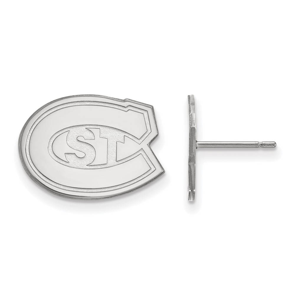 10k White Gold St. Cloud State Post Earrings