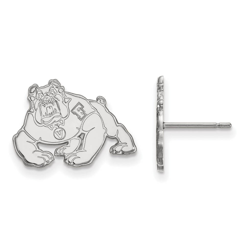 10k White Gold California State University Fresno Post Earrings