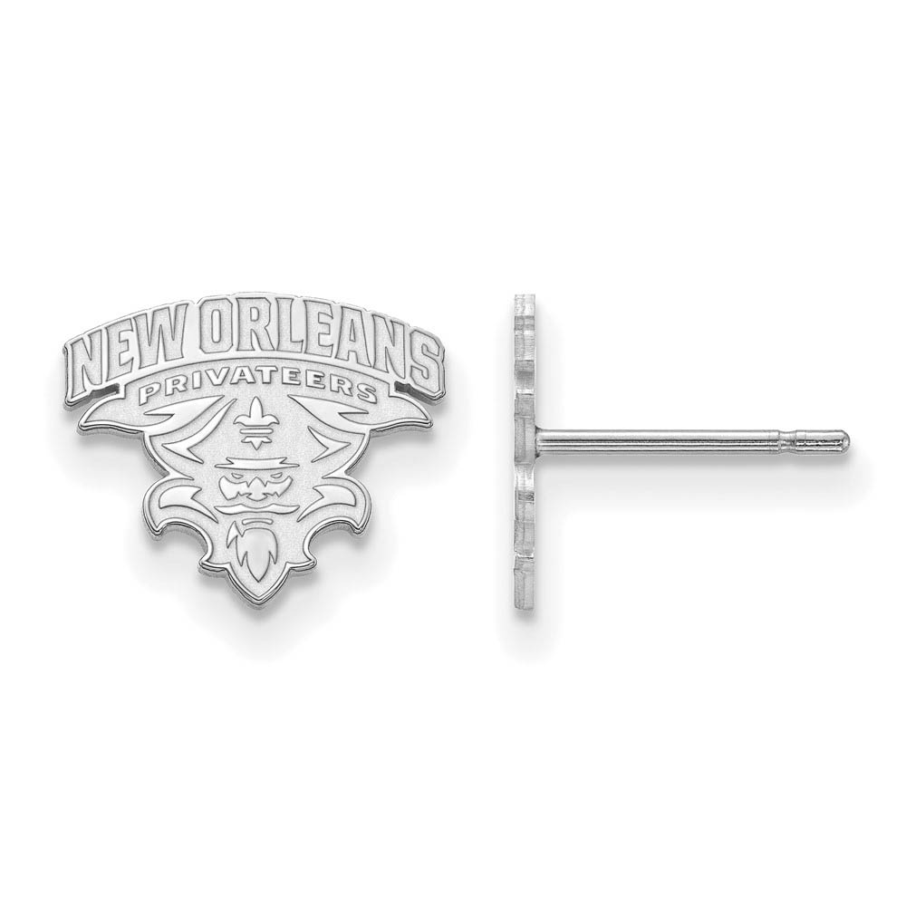 10k White Gold Univ. of New Orleans Post Earrings