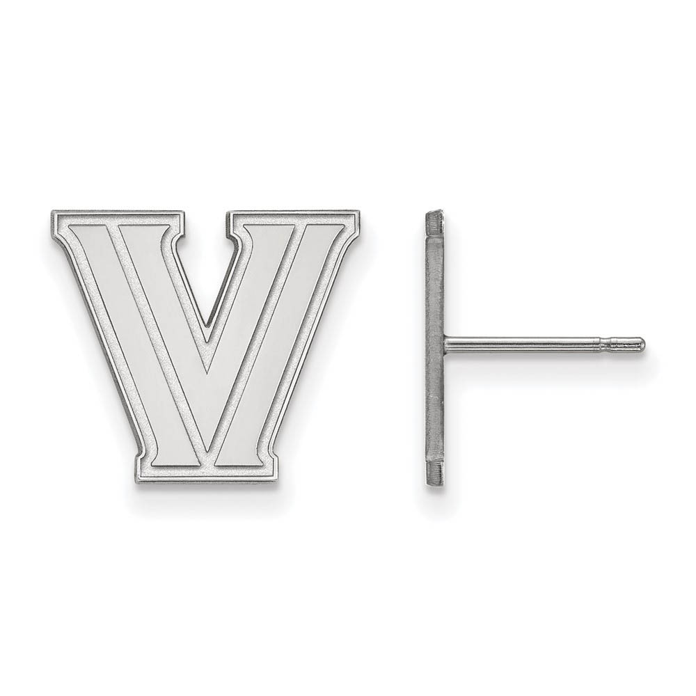 10k White Gold Villanova University Initial V Post Earrings