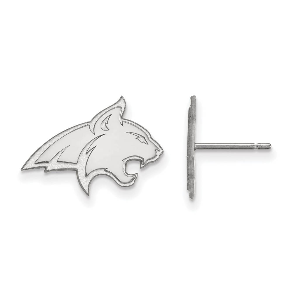 10k White Gold Montana State University Post Earrings