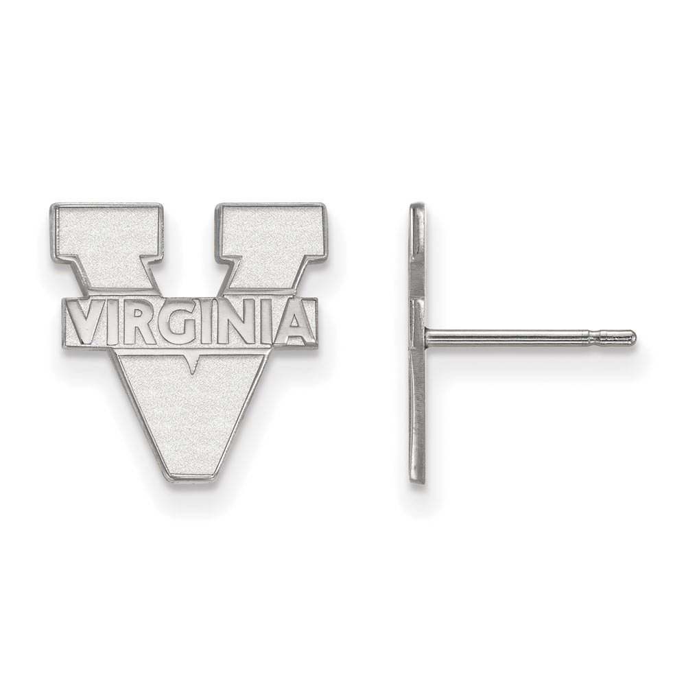 10k White Gold University of Virginia Post Earrings