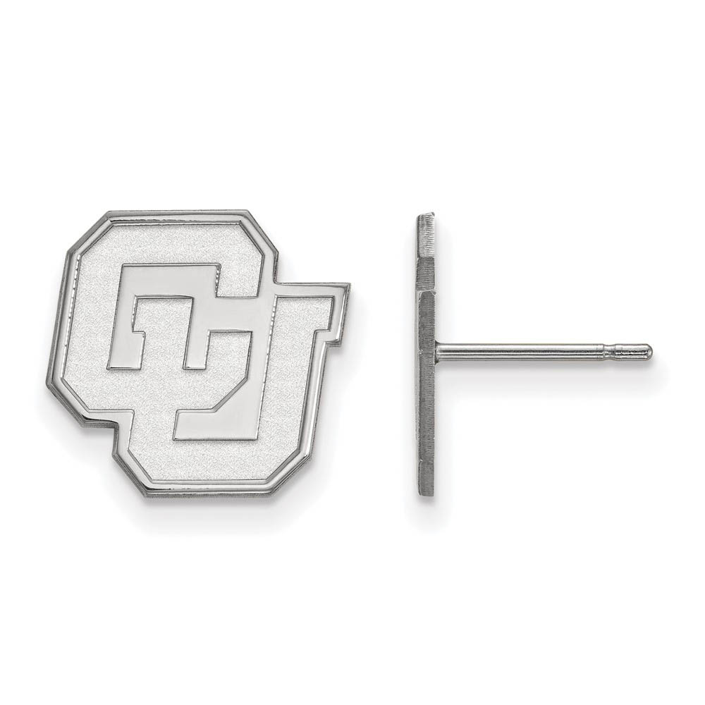 10k White Gold University of Colorado Post Earrings